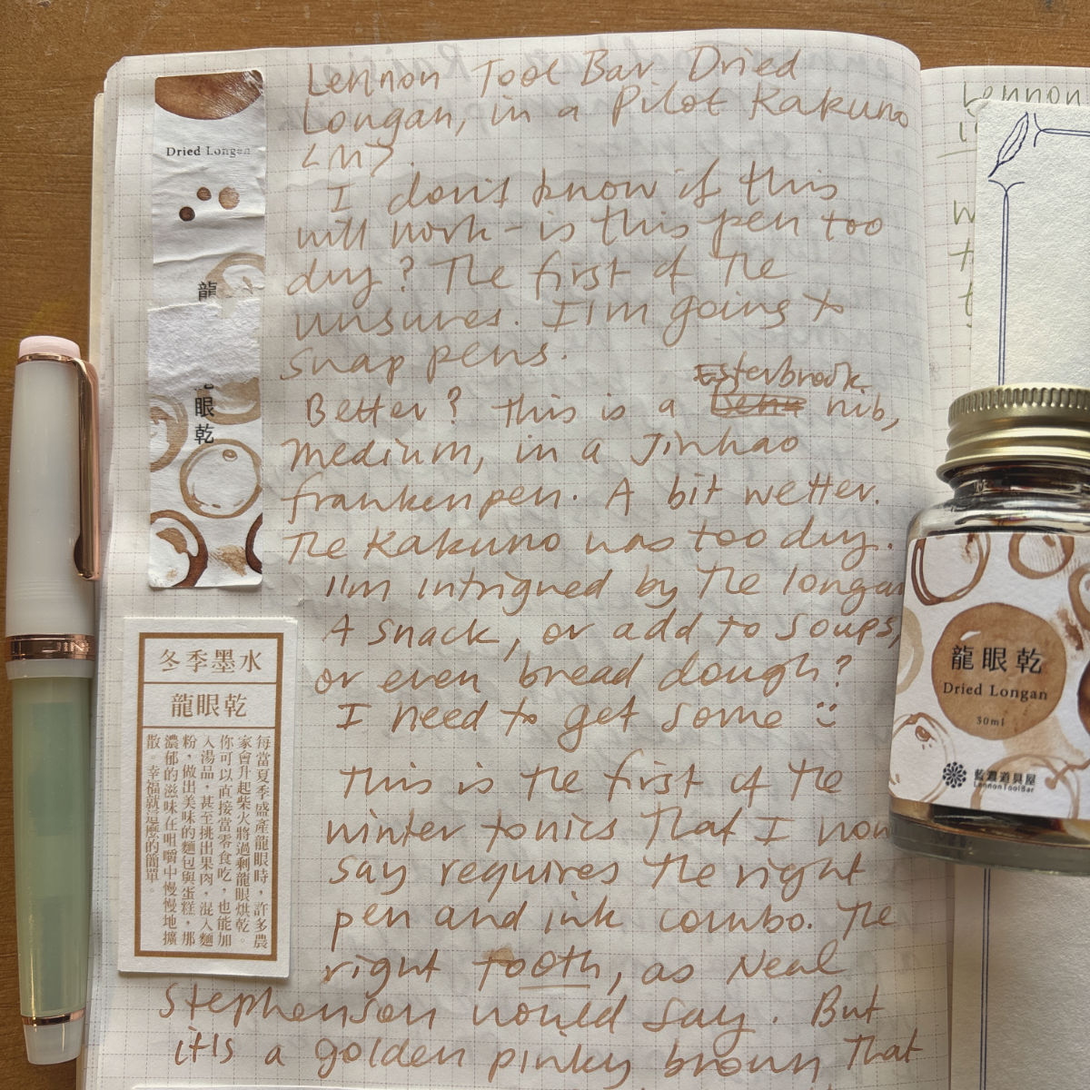 Lennon Toolbar dried longan notes from the study