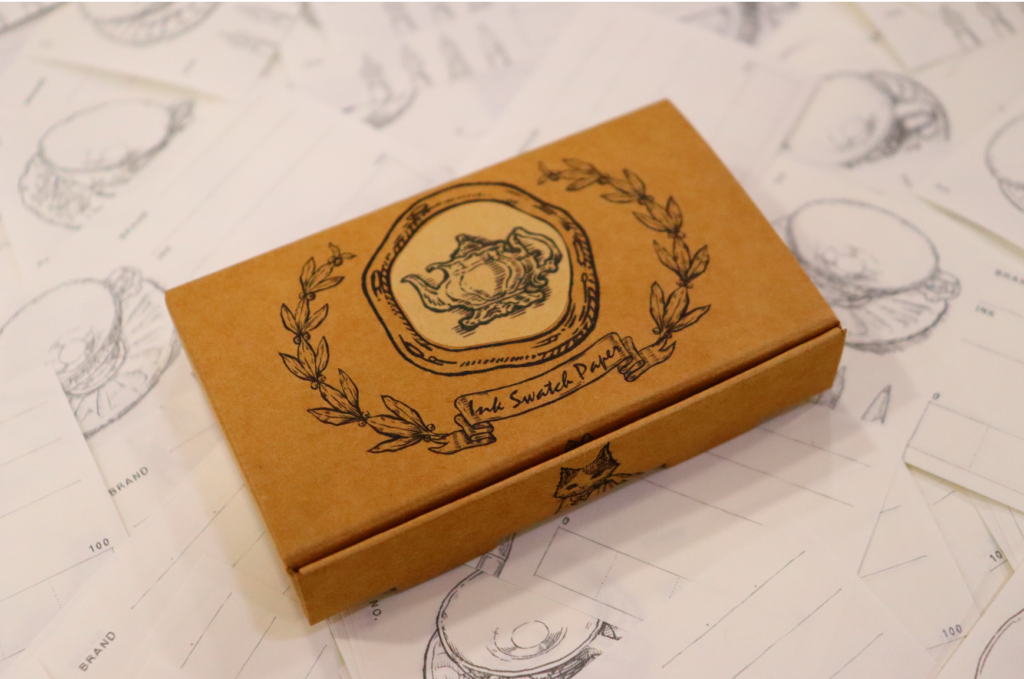 Ink Tea Time swatch paper in brown box